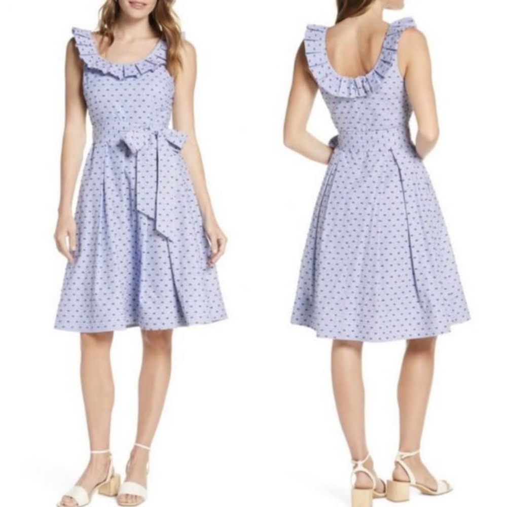 1901 ruffle collar fit and flare dress